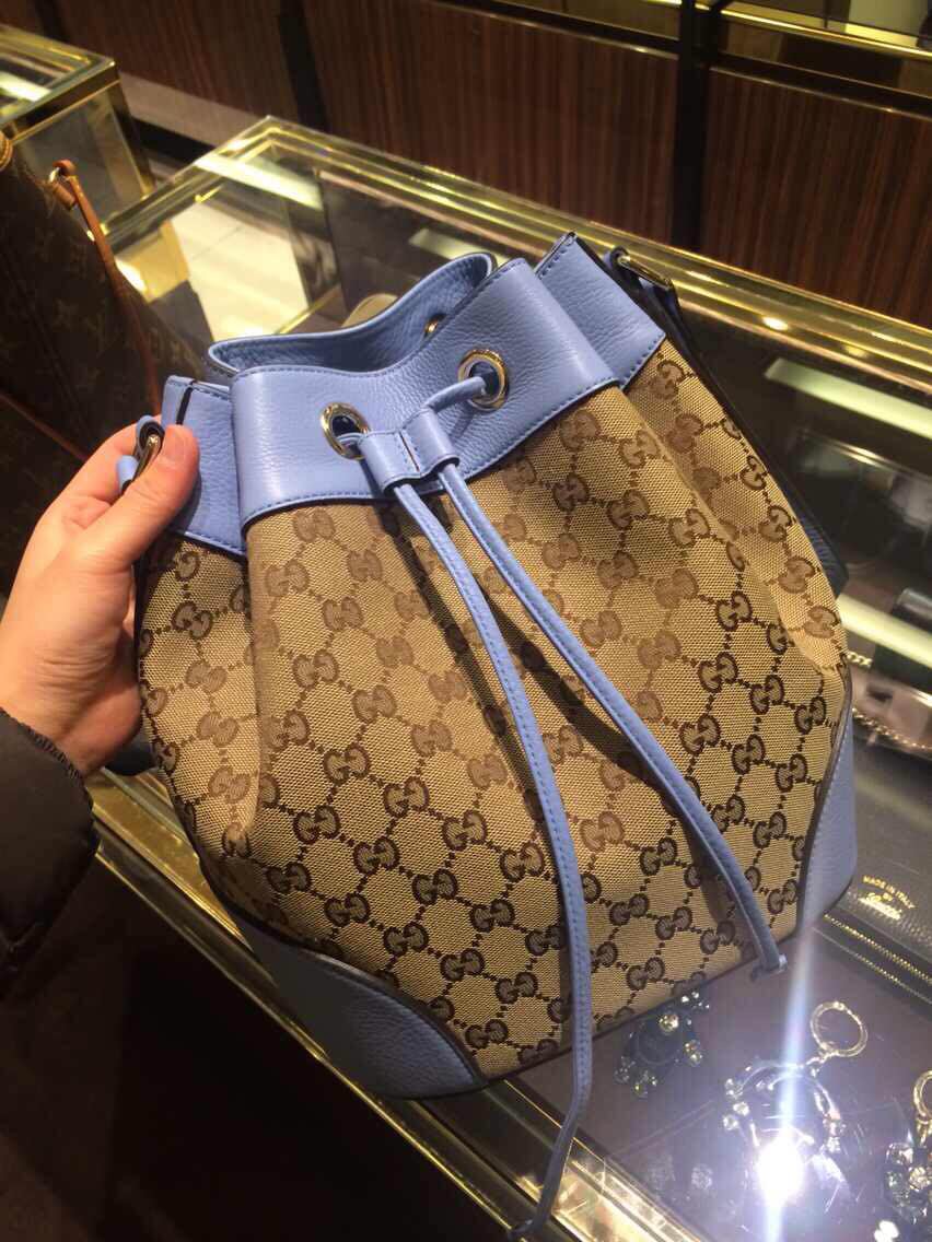 Authentic Gucci Original GG Canvas Bucket Bag 381597 FWCGX 9771